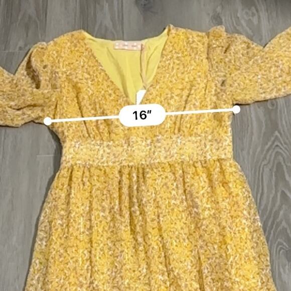 Modcloth Traffic People Perk Things Up Yellow Printed 3/4 Sleeve Maxi Dress Sz L - Picture 8 of 10